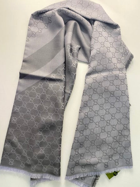 Gucci Light Grey GG Print Scarf