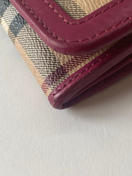 Burberry Pink Haymarket Long Wallet