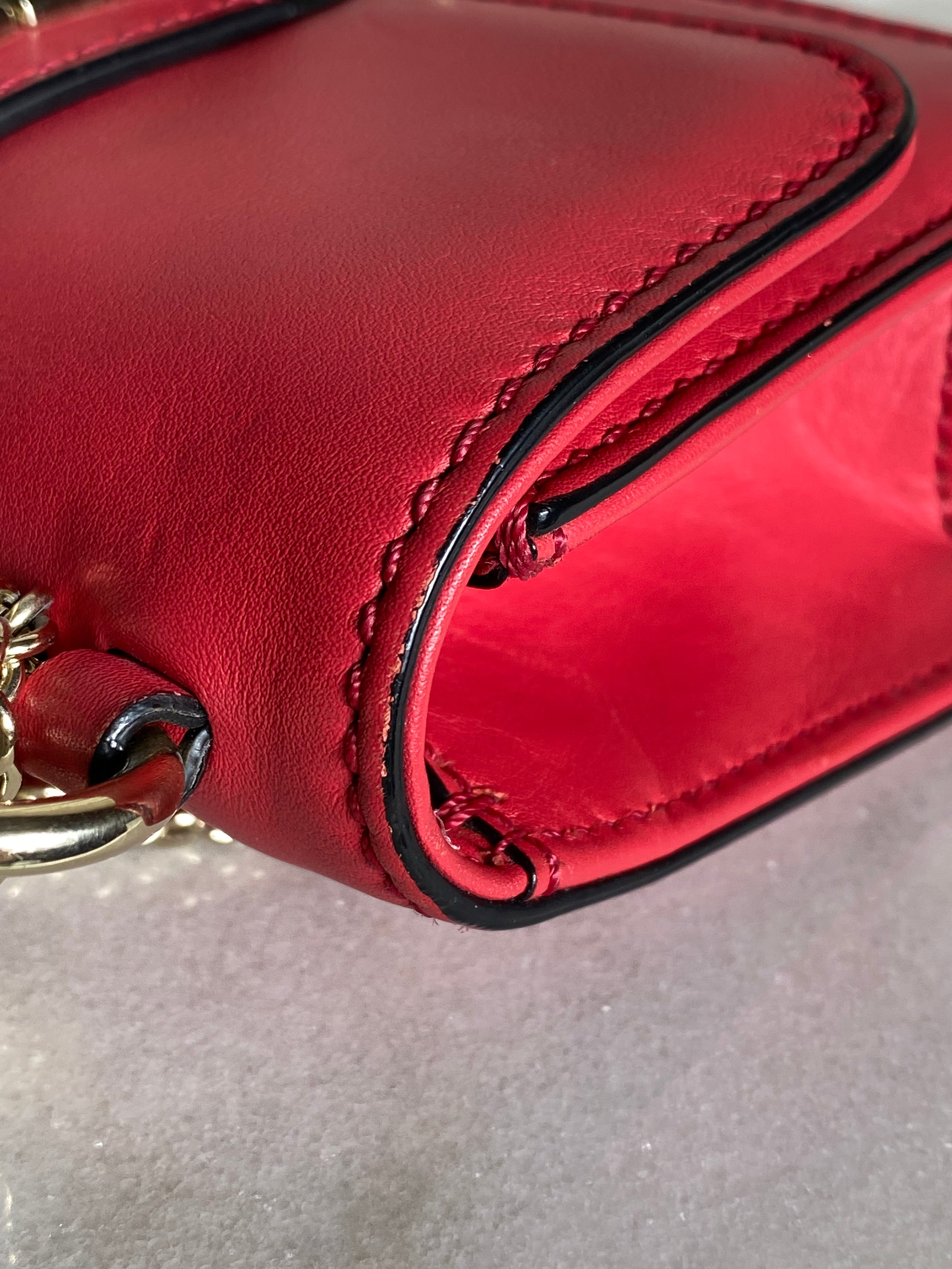 Valentino Red Rockstud Glam Lock Small Bag