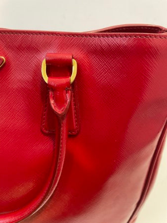 Prada Red Vernice Vertical Tote Bag