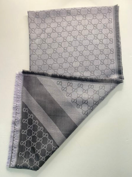 Gucci Light Grey GG Print Scarf