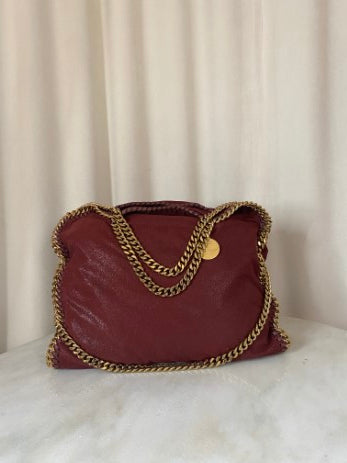 Stella Mccartney Burgundy Falabella Bag W/ 3 Chains