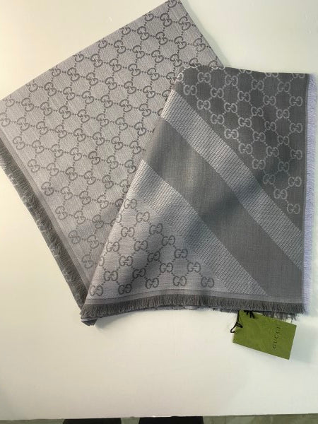 Gucci Light Grey GG Scarf