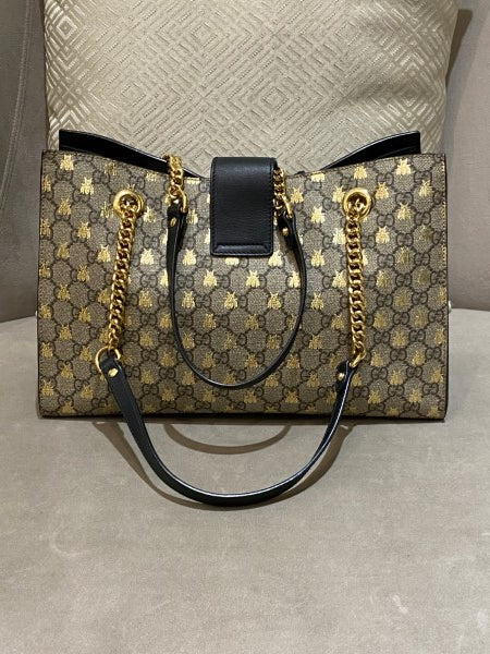 Gucci Bicolor GG Bee Padlock Shoulder Bag