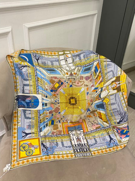 Hermes Multicolor Silk Scarf