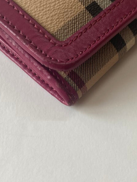 Burberry Pink Haymarket Long Wallet