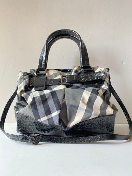 Burberry Bicolor Beat Check Nylon Tote Bag