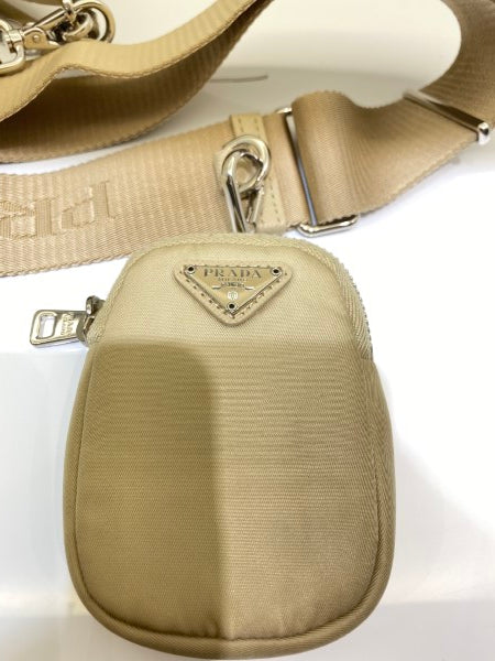 Prada Beige Re-Edition Multi Pochette Bag