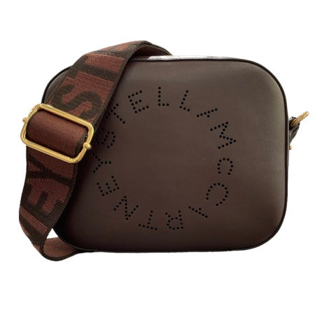 Stella Mccartney Dark Brown Mini Logo Camera Crossbody Bag