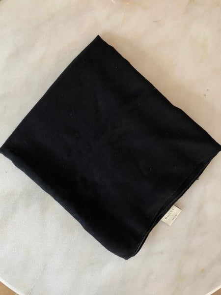 Gucci Black GG Monogram Wool Silk Scarf