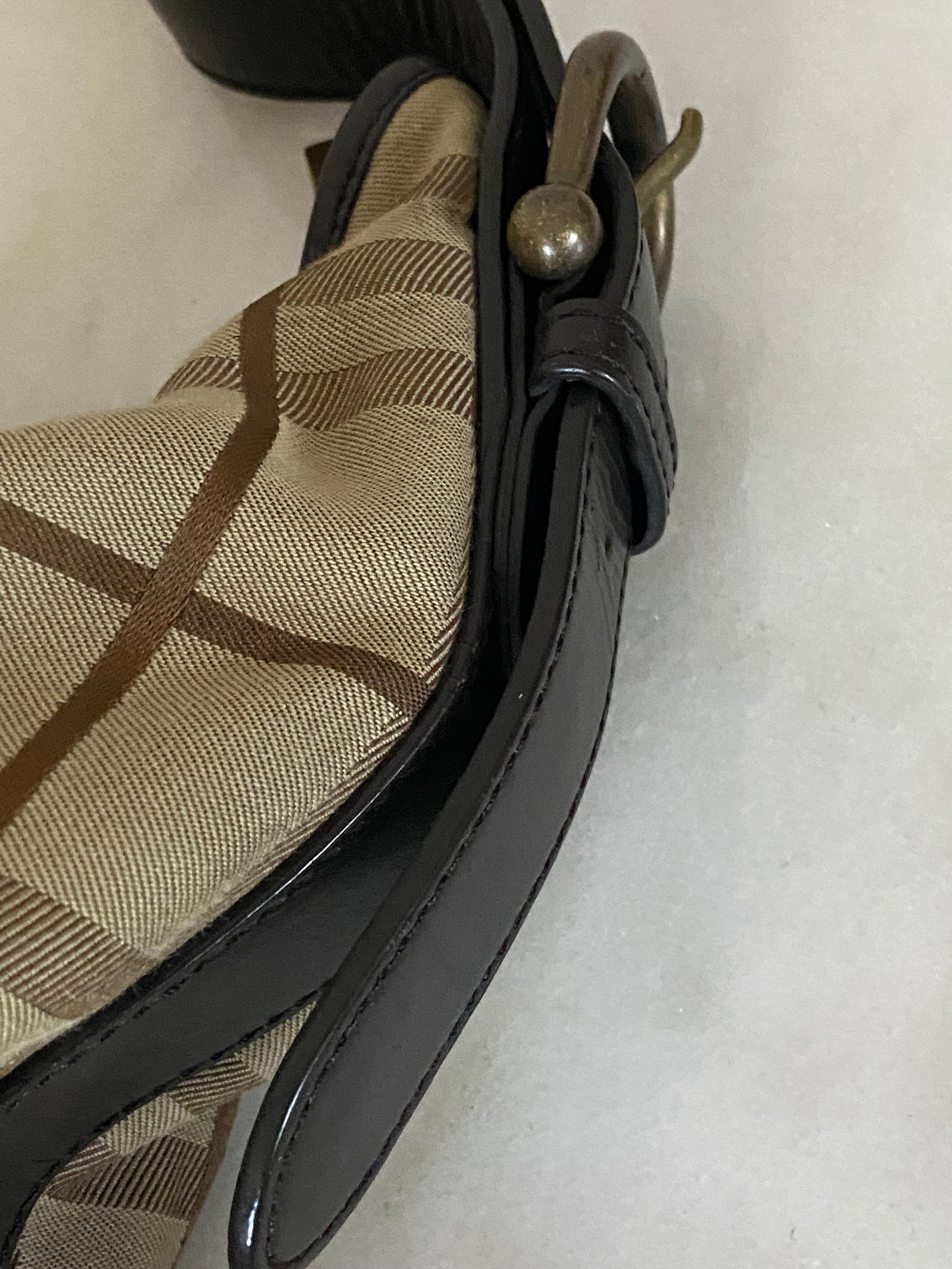 Burberry Haymarket Black Hobo Bag