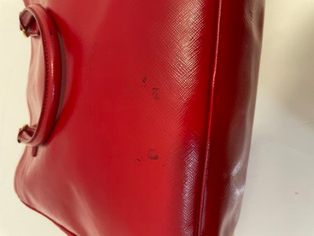 Prada Red Vernice Vertical Tote Bag