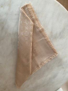 Louis Vuitton Light Beige Monogram Classic Shawl