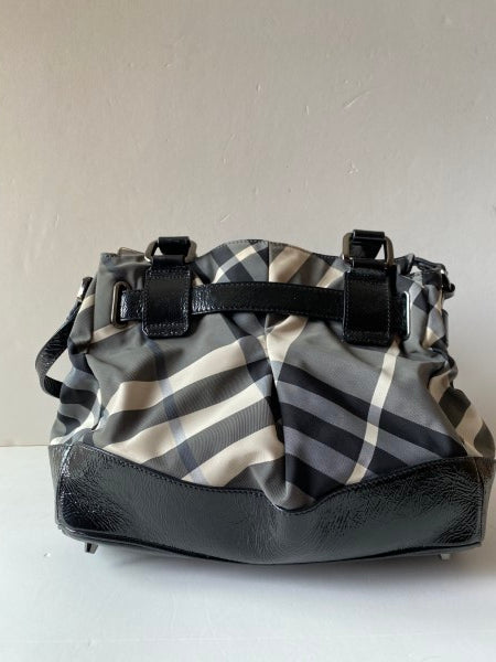 Burberry Bicolor Beat Check Nylon Tote Bag