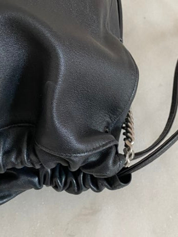 YSL Black Teddy Drawstring Bag