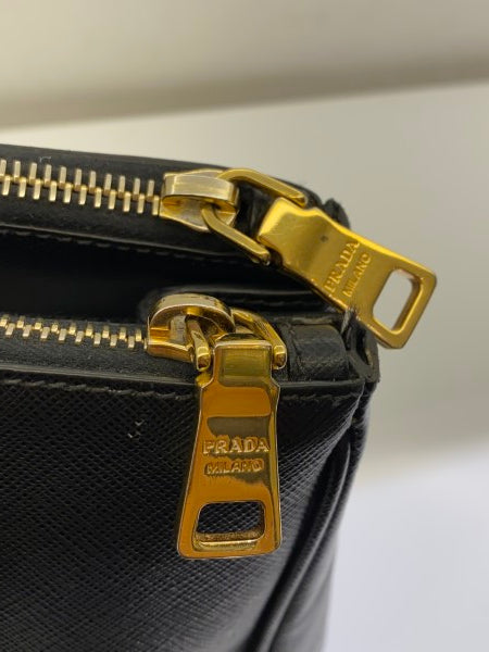 Prada Black Galleria Double Zip Small Bag