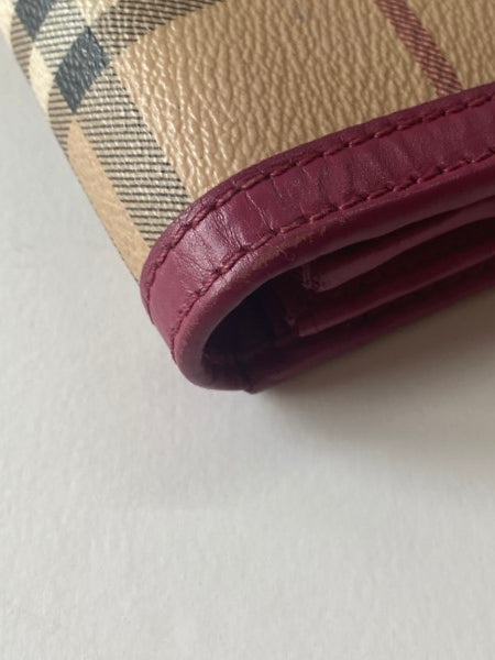 Burberry Pink Haymarket Long Wallet