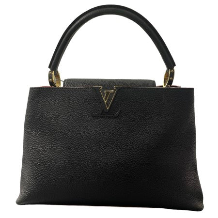 Louis Vuitton Black Capucine Tote MM Bag