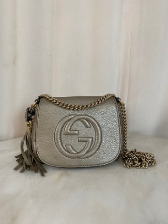 Gucci Metallic Gold Soho Small Crossbody Bag