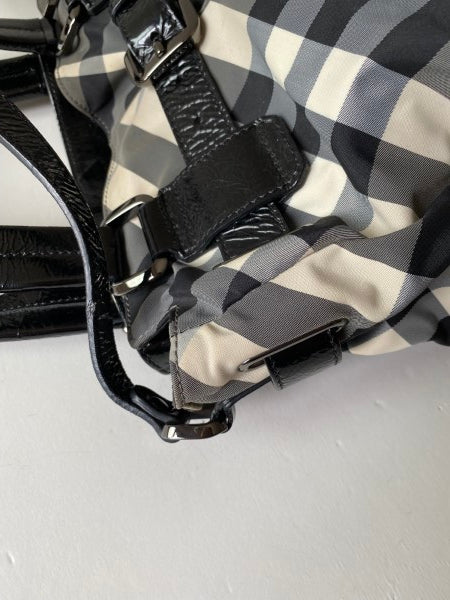 Burberry Bicolor Beat Check Nylon Tote Bag