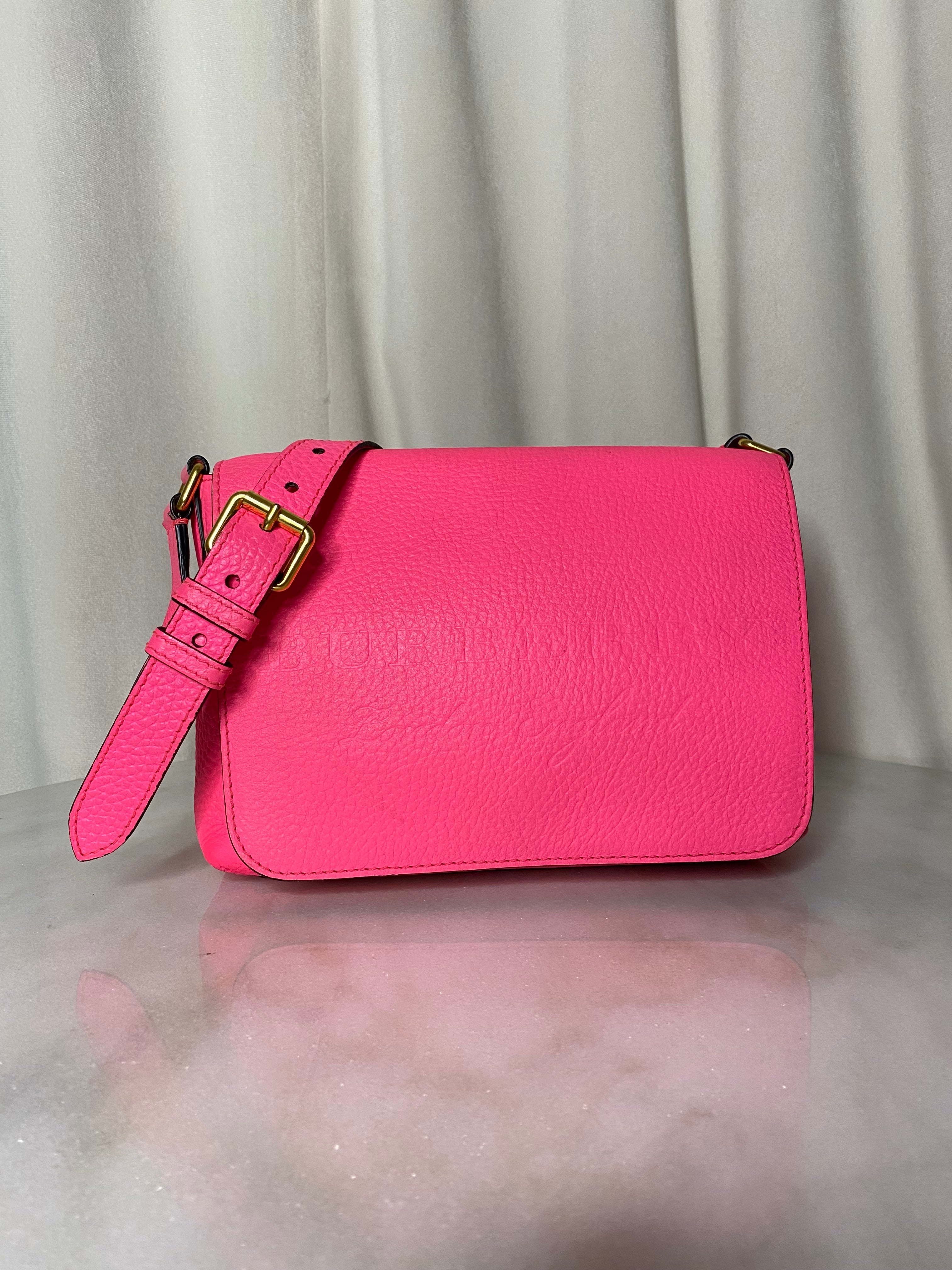 Burberry Hot Pink Embossed Crossbody Bag