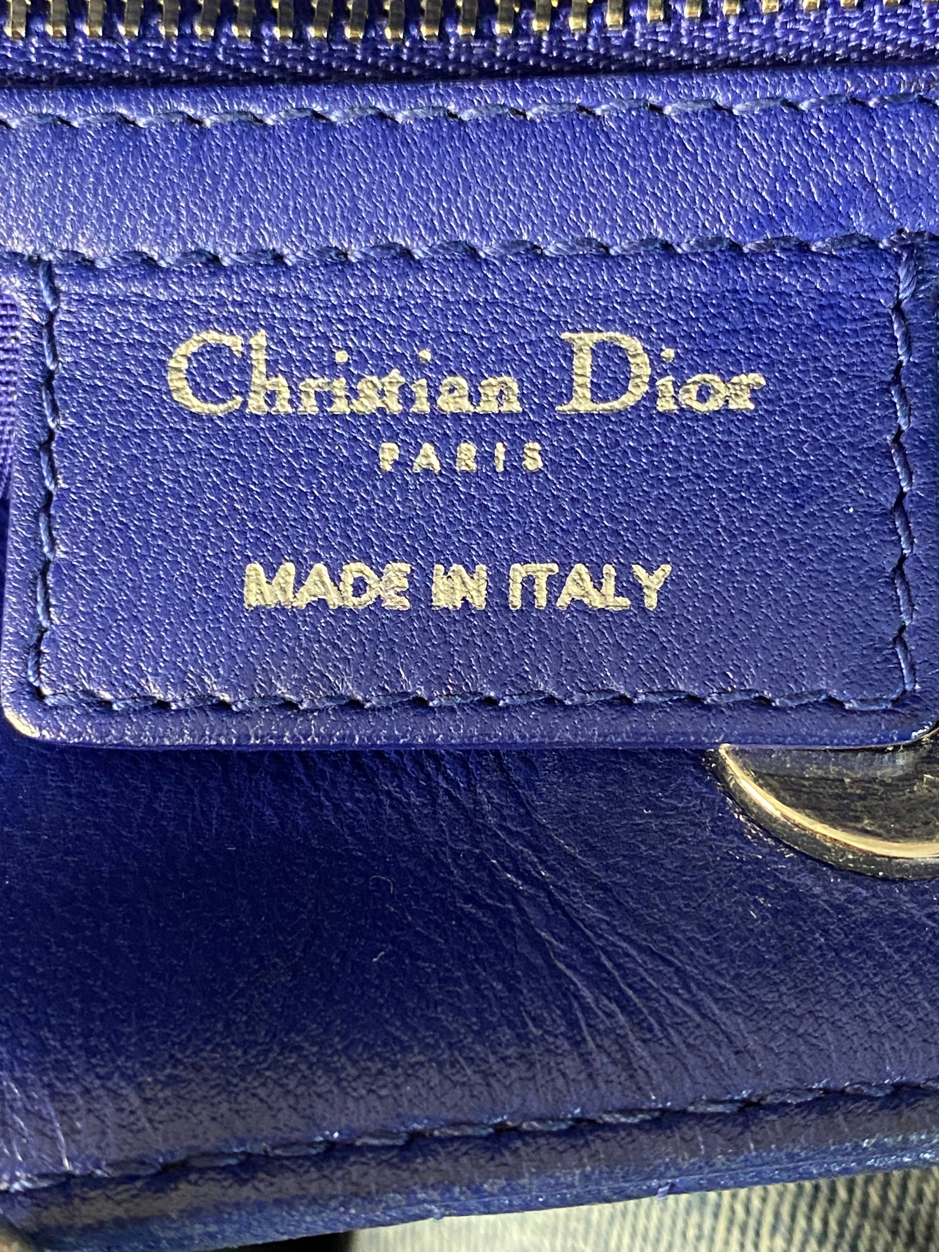 Christian Dior Blue Lady Dior Soft Tote Bag