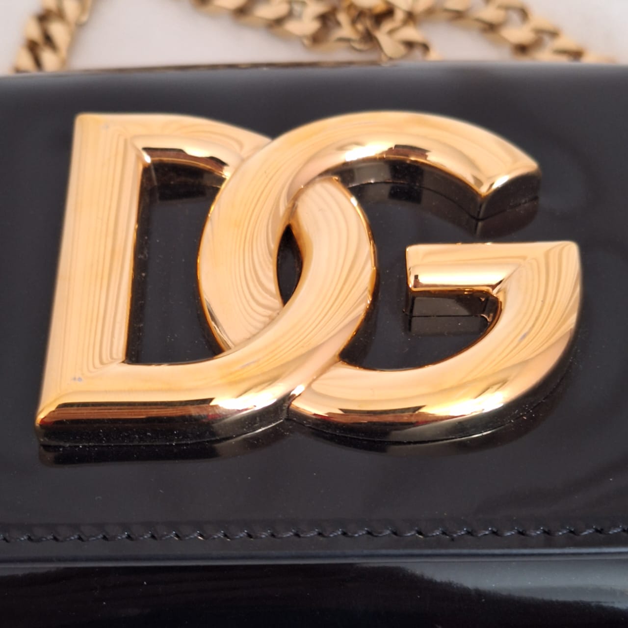 Dolce & Gabbana Black DG 3.5 Polished Small Phone Chain Bag