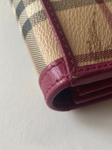 Burberry Pink Haymarket Long Wallet