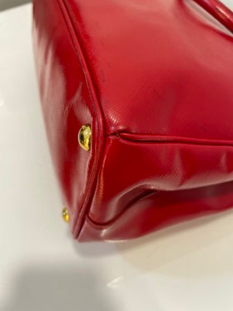 Prada Red Vernice Vertical Tote Bag