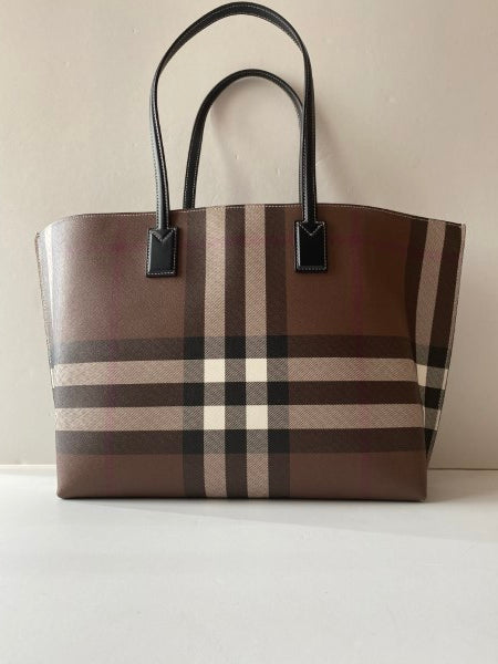 Burberry Bicolor Check Medium Tote Bag