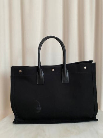 YSL Black Rive Gauche Tote Bag