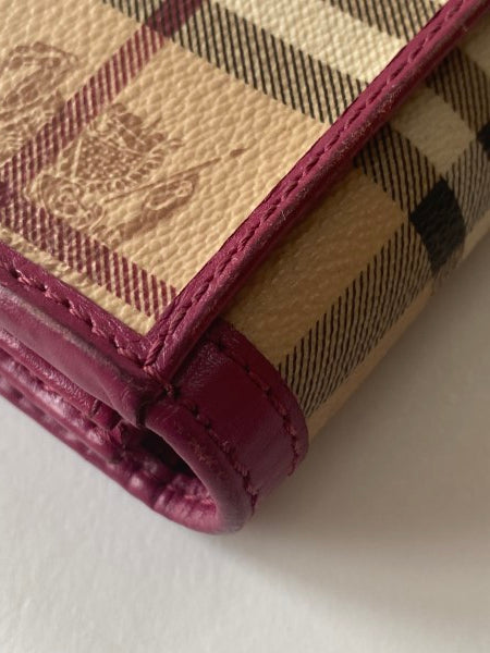 Burberry Pink Haymarket Long Wallet