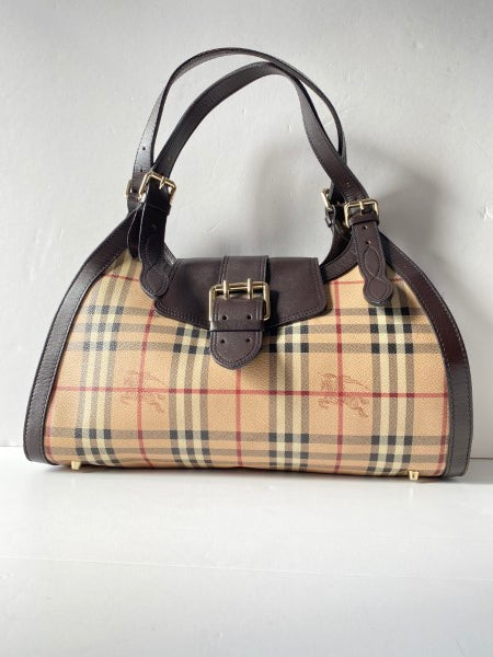 Burberry Brown Haymarket Hobo Bag