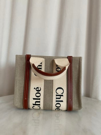 Chloe Bicolor Woody Small Top Handle Bag