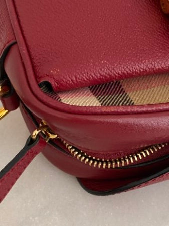 Burberry House Check Red Small Buckle Parade Crossbody Bag