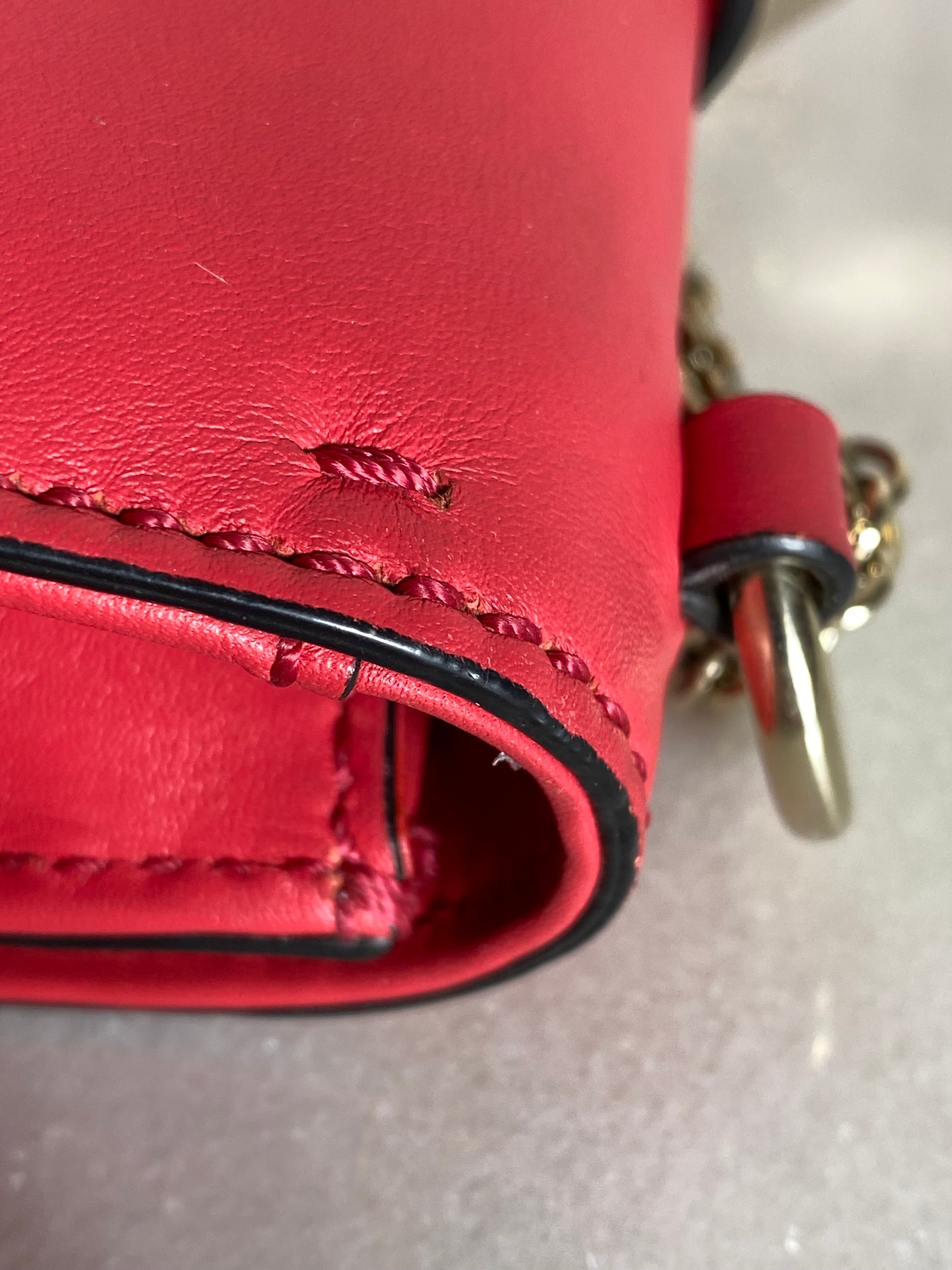 Valentino Red Rockstud Glam Lock Small Bag