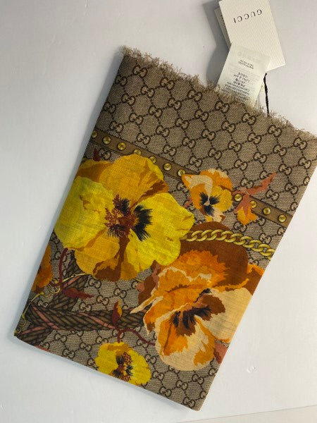 Gucci Tricolor GG Floral Scarf