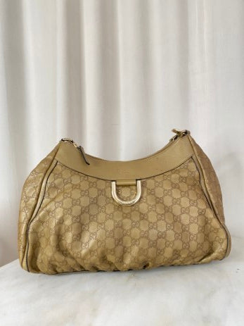 Gucci Gold GG D Ring Hobo Bag