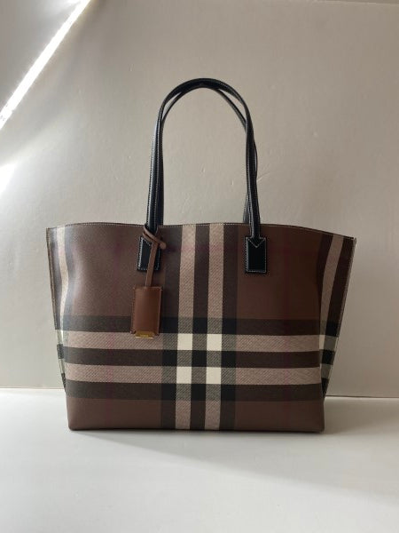 Burberry Bicolor Check Medium Tote Bag