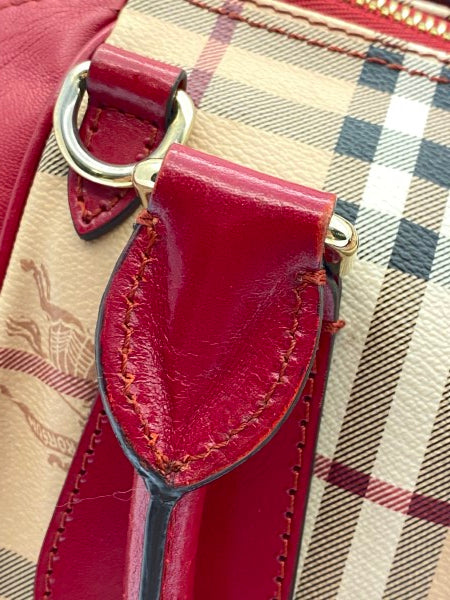 Burberry Haymarket Red Panel Blaze Tote Bag