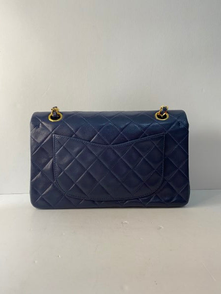 Chanel Navy Vintage Classic Double Flap Small Bag