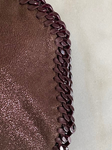 Stella Mccartney Burgundy Shiny Falabella Bag with Burgundy Chain