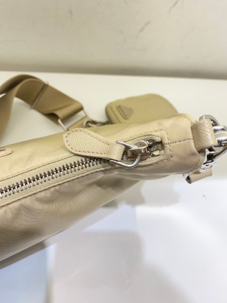 Prada Beige Re-Edition Multi Pochette Bag