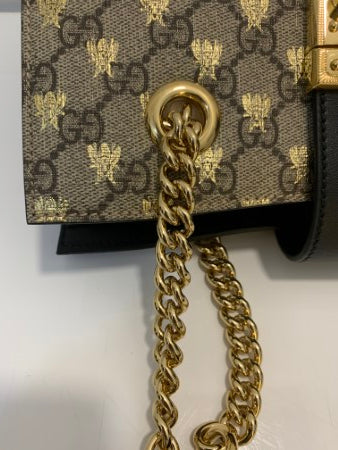 Gucci Bicolor GG Supreme Padlock Small Shoulder Bag