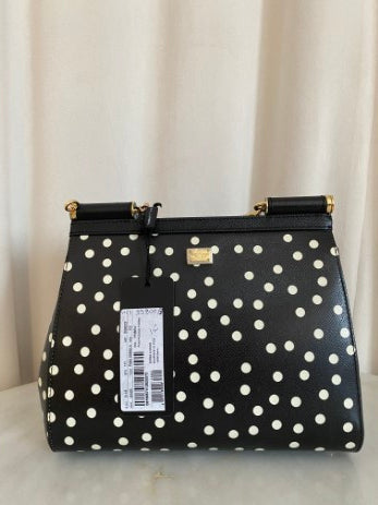 Dolce & Gabbana Bicolor Dots Polka Sicily Medium Bag