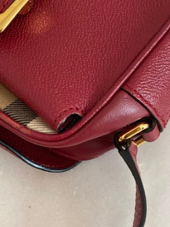 Burberry House Check Red Small Buckle Parade Crossbody Bag