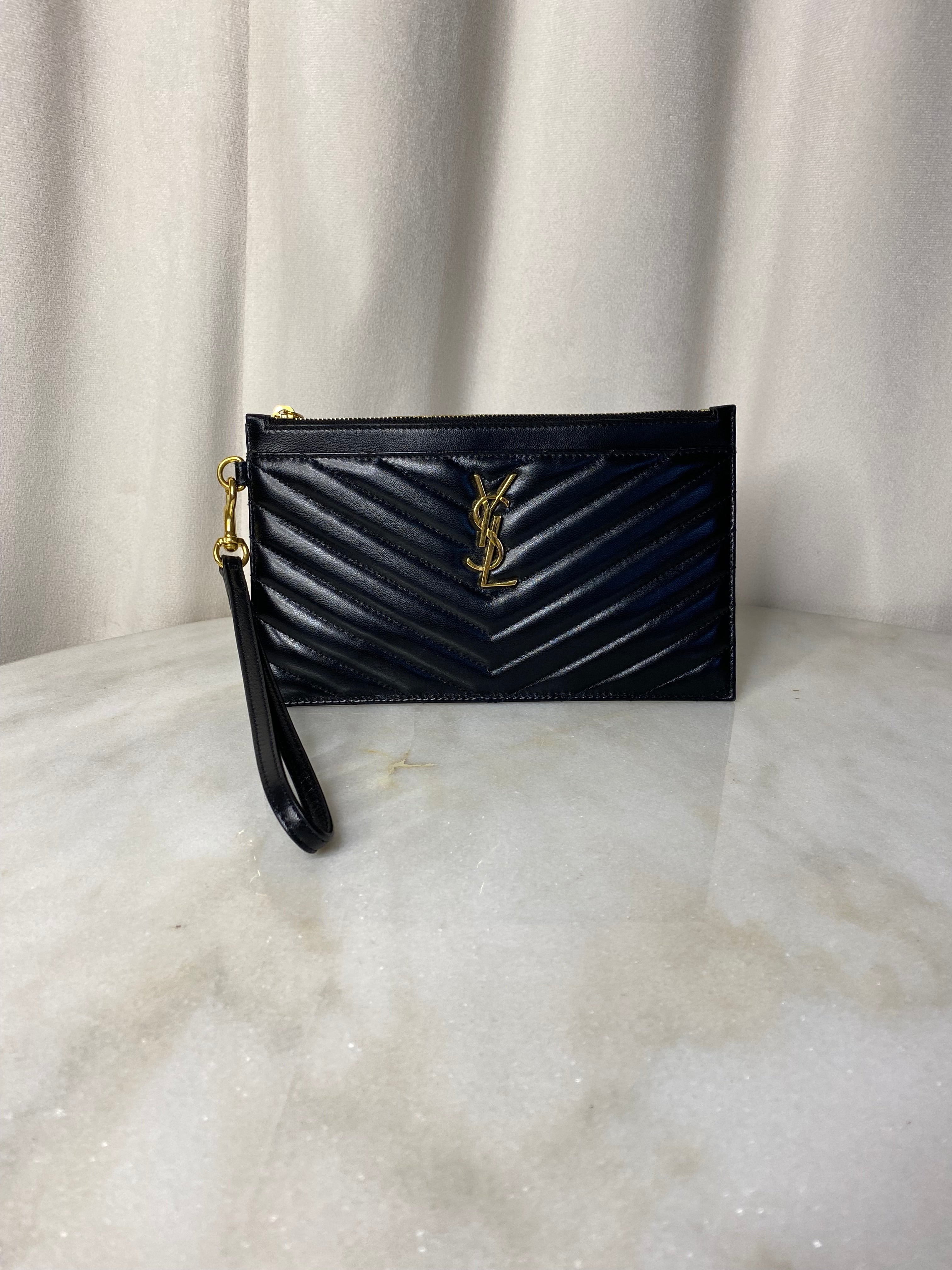 YSL Black Monogram Avec Cassandre Remo Pouch