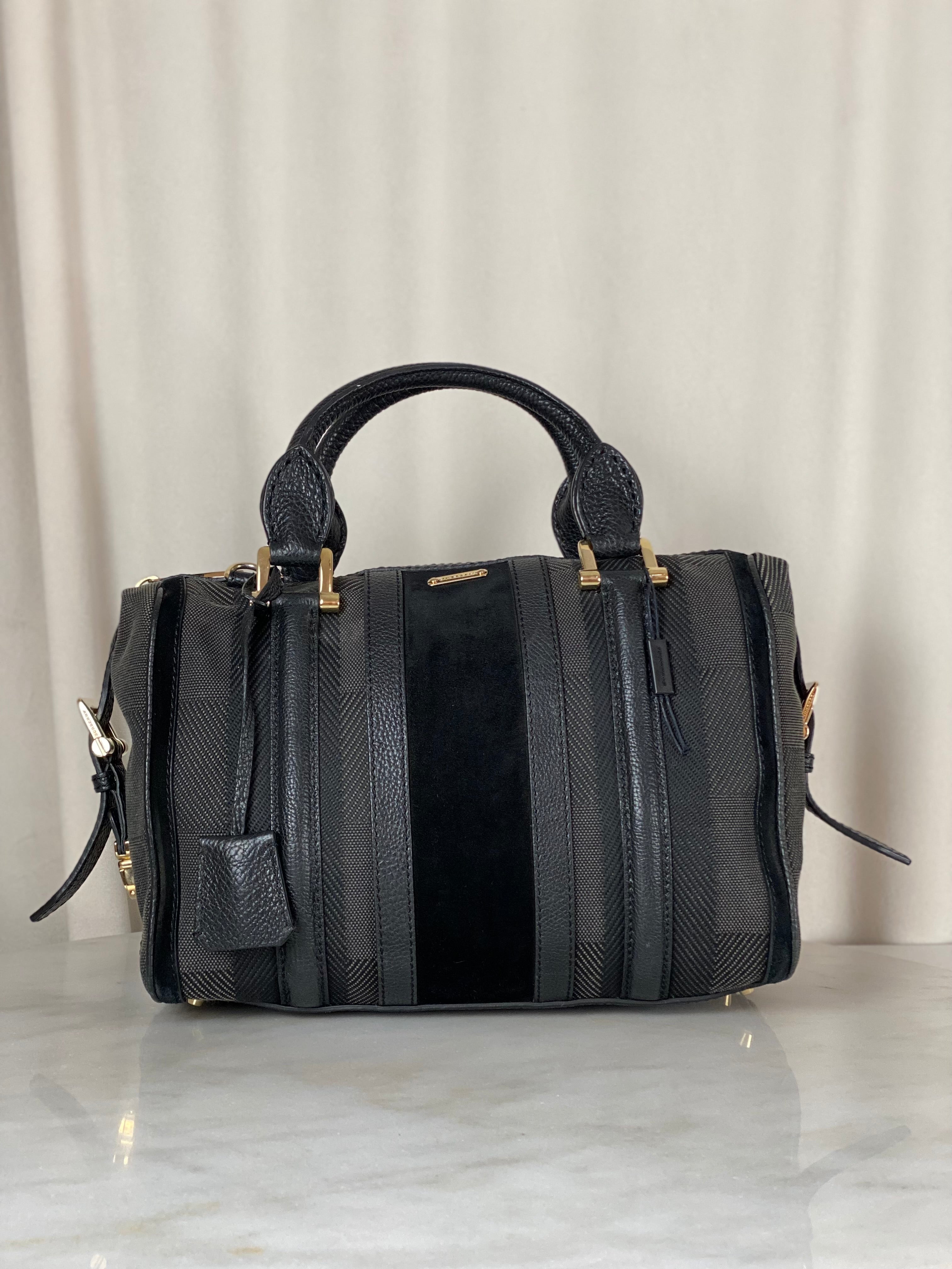 Burberry Black Bowling Boston Medium Bag