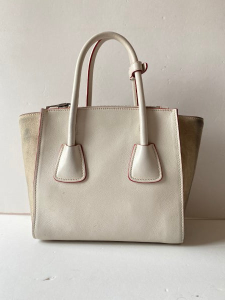 Prada White Twin Pocket Tote Bag