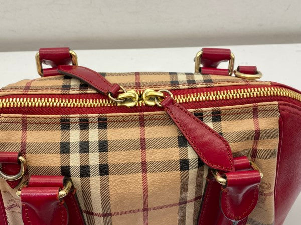 Burberry Haymarket Red Panel Blaze Tote Bag